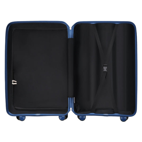 English Elm Premium Polypropylene Hard Shell Luggage Set Three Piece with Tsa Locks Spinner Wheels Blue N726P460073N