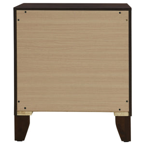 English Elm Anza Walnut Two-Drawer Nightstand with Laminate Finish, Spacious Top & Smooth Storage for Bedroom Elegance B062P375556