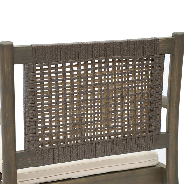 English Elm Stacking Outdoor Wicker Armchair Aluminum Frame Patio Dining Seat Weather Resistant N776P346165G