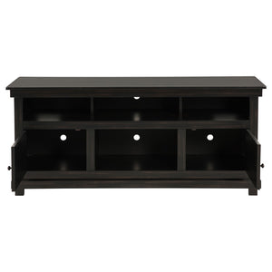 English Elm Castleton Farmhouse Pine Media Console with Six Compartments for Living Room Entertainment Dark Brown B062P448014