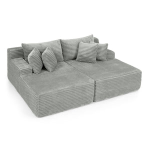English Elm Two-Seater Lazy Sofa Lounge Chair – Plush Velvet Fabric, No Assembly, Perfect For Cozy Living Spaces W487S00348-GIGA