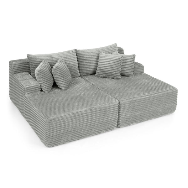 English Elm Two-Seater Lazy Sofa Lounge Chair – Plush Velvet Fabric, No Assembly, Perfect For Cozy Living Spaces W487S00348-GIGA