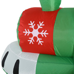 English Elm Inflatable Christmas Train Santa Snowman Penguin Led Lit Outdoor Yard Display 11 Ft T3971P414202
