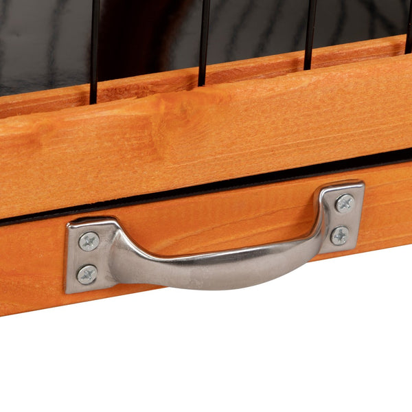 English Elm Detachable Two-tier Pine Rabbit Hutch with Rolling Casters and Removable Waste Trays Orange W2181P190616