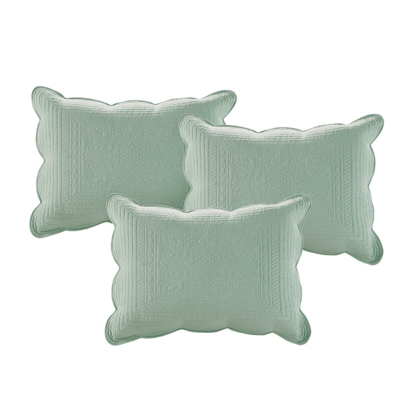 English Elm 6 Piece Reversible Scalloped Edge Daybed Cover Set with Antimicrobial Protection, Cottage Chic Elegance Seafoam 17.72 L x 15.75 W x 8.27 H B03597554