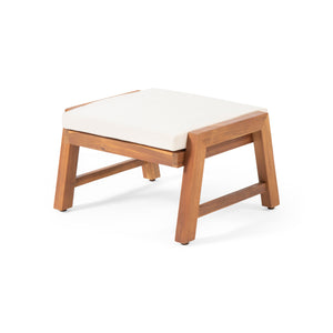 English Elm Christopher Knight Home® - Temecula Acacia Wood Outdoor Ottomans Set of 2 with Cushions — Weather-Resistant, Versatile Footrests Beige+Brown 66468.00CRM