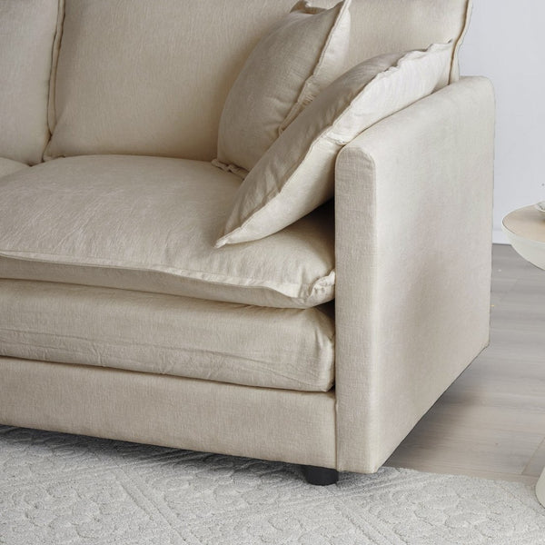English Elm Modern Chenille Two Seat Loveseat with Deep Cushions Pillows and Solid Wood Frame W714S00893