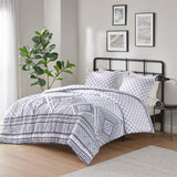 Intelligent Design Camila Modern/Contemporary Reversible Duvet Cover Set ID12-2173 Black/White