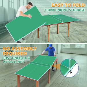 English Elm 8ft Foldable Mdf Ping Pong Conversion Top for Solo Practice and Indoor Play Green W1408P262535