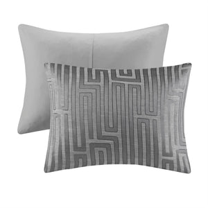 English Elm 10 Luxury Jacquard Cal King Comforter Set with Quilt, Bed Skirt & Decorative Pillows — Plush Polyester Fill Grey 23.62 L x 18.9 W x 15.75 H B035P319215