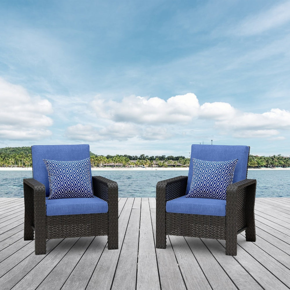 English Elm Tl High Back Pe Wicker Modular Outdoor Sofa Set with Uv Resistant Foam Cushions W5382P440682