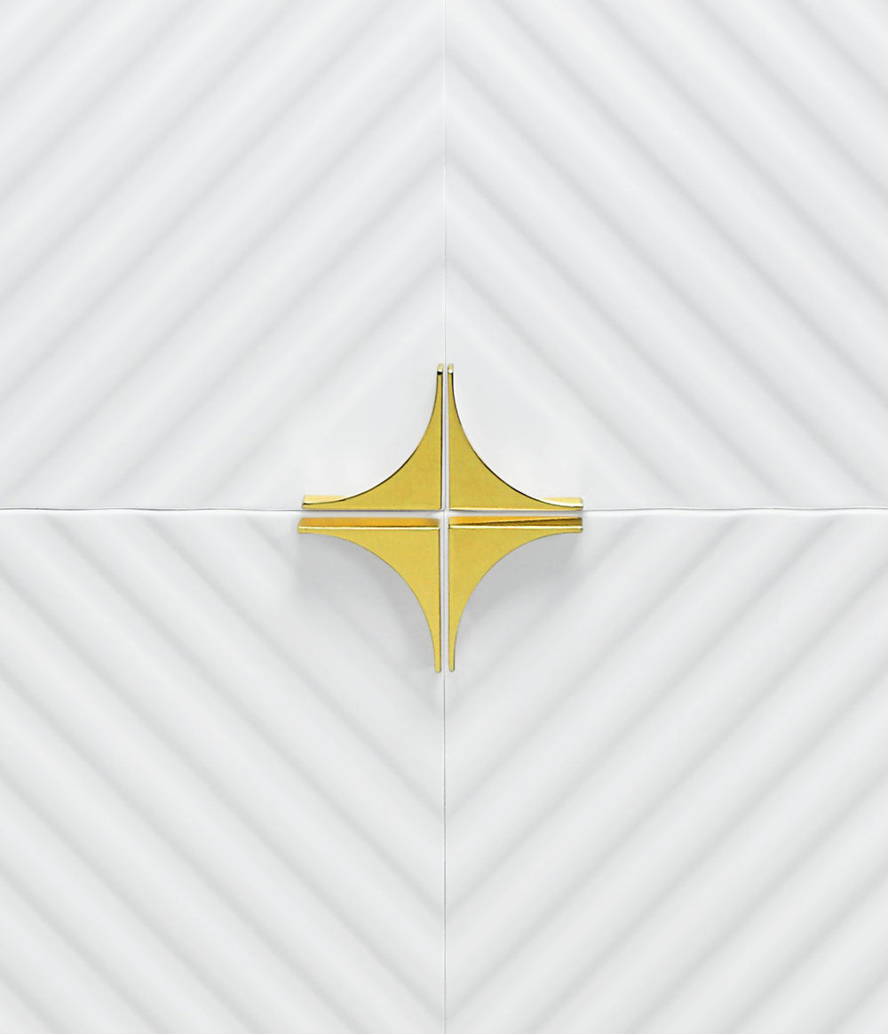 English Elm Gaines White High Gloss Accent Cabinet with Wave Design, Metal Legs, 4 Doors & Adjustable Shelves B2726P251796