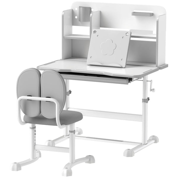 English Elm Qaba Kids Desk And Chair Set - Ergonomic, Adjustable Study Space With Storage, Tilt Desktop For Comfort W2225P229580-GIGA