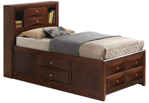 English Elm Stylish Twin Storage Bed In Rich Cherry Finish - Smart Space-Saving Solution For Cozy Bedrooms B078S00204-GIGA