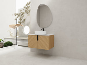 English Elm 30" Elegant Wall-Mounted Bathroom Vanity With Ceramic Sink & Soft-Close Doors For Modern Spaces W999S00443