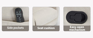 English Elm Heat Massage Swivel Rocker Recliner with Lumbar Nodes and Fabric Upholstery W3224P357559