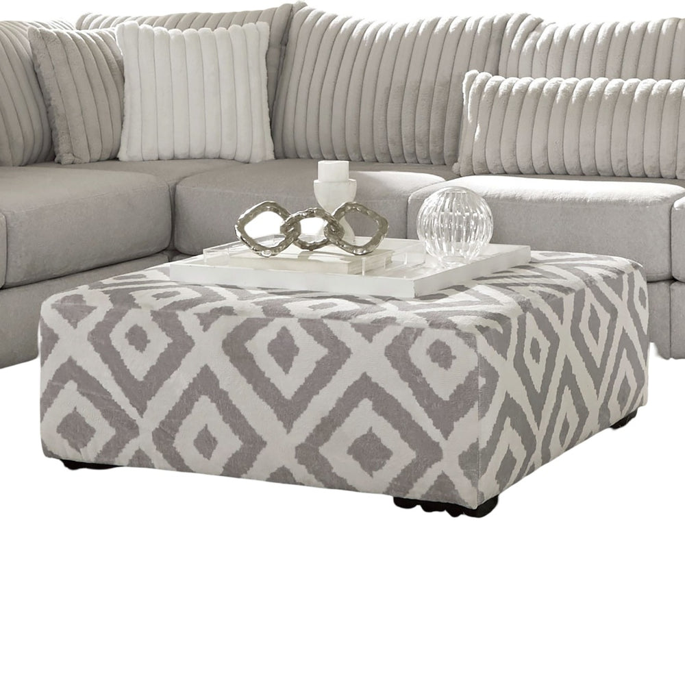 English Elm Gray Upholstery Ottoman 41"L x 41"W x 20"H – Plush Transitional Seating, Solid Wood Frame, Easy Assembly Gray 42 L x 42 W x 15 H B2741P355179