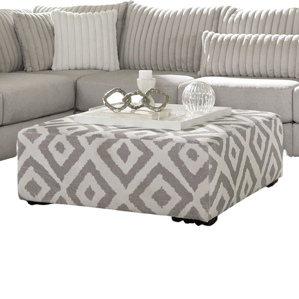 English Elm Gray Upholstery Ottoman 41"L x 41"W x 20"H – Plush Transitional Seating, Solid Wood Frame, Easy Assembly Gray 42 L x 42 W x 15 H B2741P355179