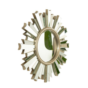 English Elm 26'' HenGis Mirror — Sunburst Silver Wall Mirror with PU Rays, Decorative Clear Center for Entryways and Living Rooms W2615P346492