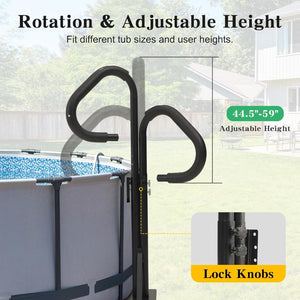 English Elm Two-way Aluminum Spa Handrail Swivel Safety Rail for Hot Tubs with 600 Lb Support W1859P429200