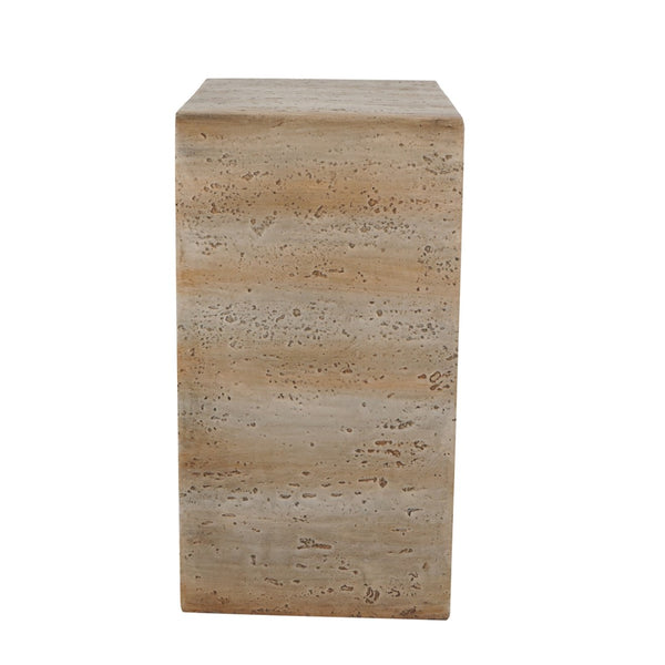 English Elm 16.3x12.2x22.6 Sculptural Arched Side Table Cast Magnesium with Stone Textured Finish W2078P442955