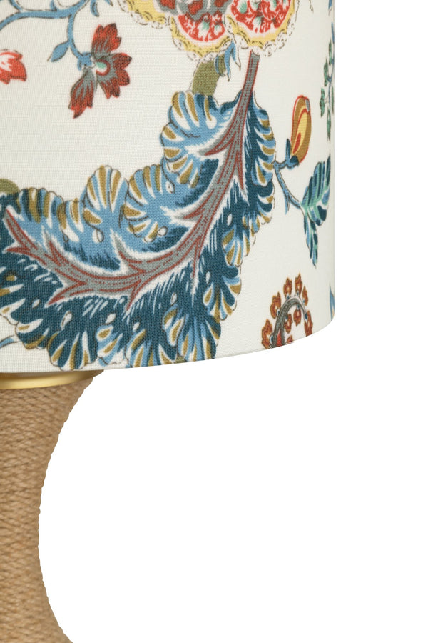 Crestview Collection 25.5"H Rustic Jute Table Lamp With Floral Shade – Unique Design & 3-way Socket For Modern Spaces   Cvnzam013