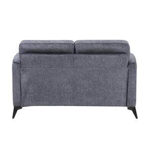 English Elm Modern Contemporary Loveseat with Tan Microfiber Upholstery, Cushioned Two-Seater Sofa with Black Metal Legs, Compact Elegant Design 56.5" x 34.5" x 35.5" Dark Gray 45.5 L x 26 W x 21.5 H B011P339281