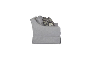 English Elm Loveseat In Elegant Light Gray With Reversible Cushions, Tailored Skirt & 2 Accent Pillows B2699P225137