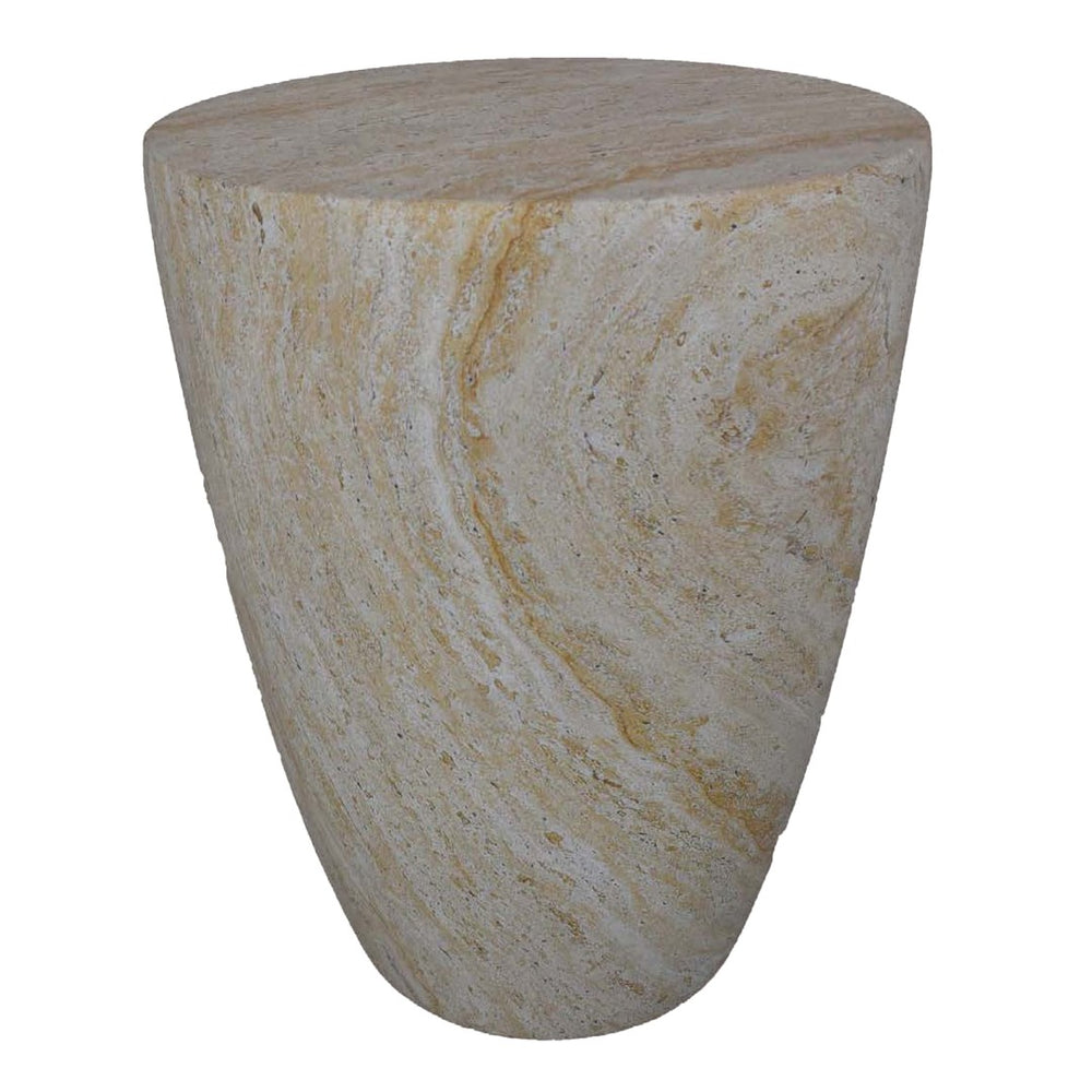English Elm Archi Fluted Resin Plant Stand with Marbled Stone Look for Indoor Outdoor Decor B056P416932