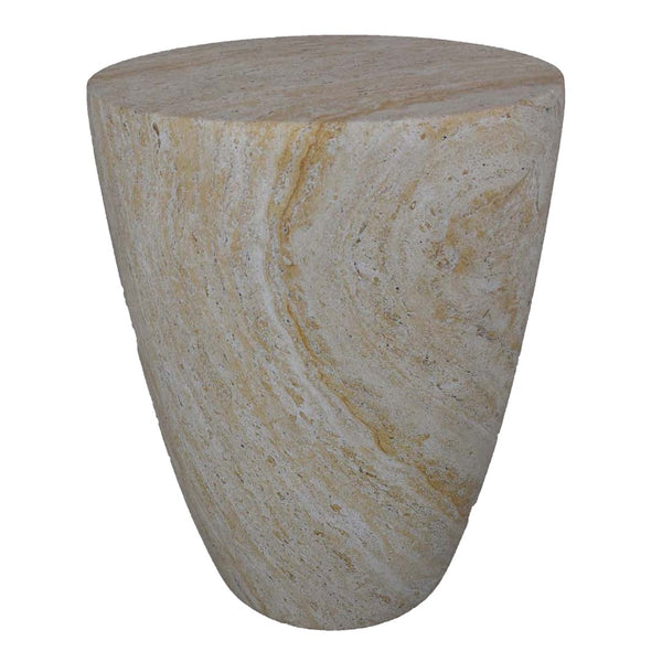 English Elm Archi Fluted Resin Plant Stand with Marbled Stone Look for Indoor Outdoor Decor B056P416932