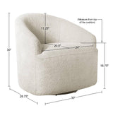 INK+IVY Bonn Transitional Upholstered 360 Degree Swivel Chair II103-0563 Cream