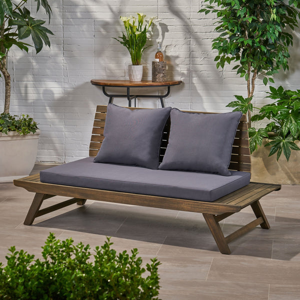 English Elm Christopher Knight Home® - SEDONA Acacia Wood Loveseat with Water-Resistant Cushions and Wide Seat Panel for Outdoor Comfort DARK GREY 68.5 L x 32 W x 11.25 H 63745.00DGRY