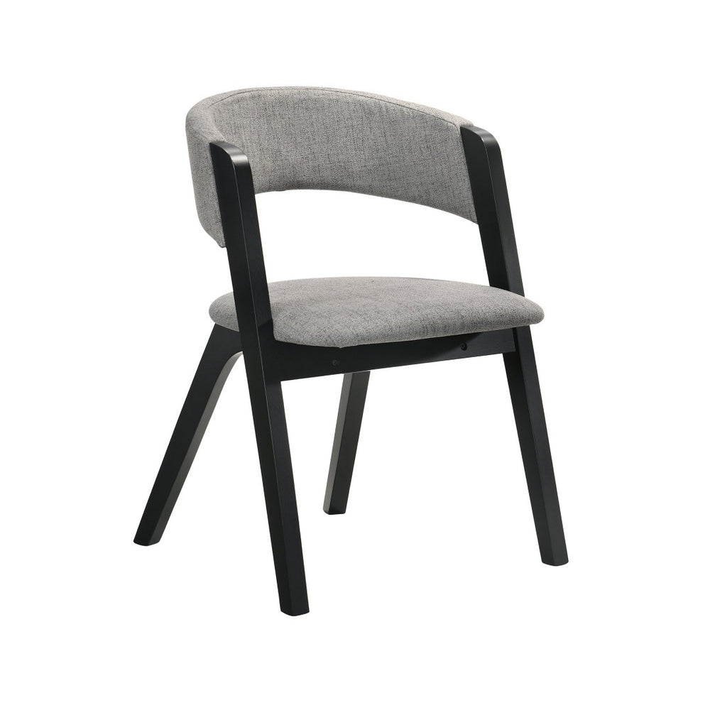 English Elm Rowan Gray Polyester Upholstered Dining Chair Set with Sleek Black Frame B2736P464867