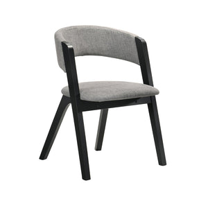 English Elm Rowan Gray Polyester Upholstered Dining Chair Set with Sleek Black Frame B2736P464867