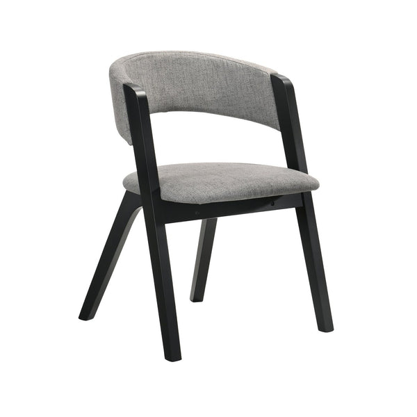 English Elm Rowan Gray Polyester Upholstered Dining Chair Set with Sleek Black Frame B2736P464867