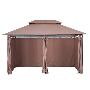 English Elm Outsunny 10' X 13' Outdoor Gazebo Canopy With Vented Roof & Curtains - Perfect For Backyard Relaxation W2225P200567-GIGA