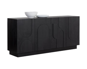 Sunpan Cove Sideboard - Scandinavian-Inspired Design with Ample Storage and Stunning Wood Patterning Black