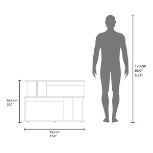 English Elm Sumas Slim SideTable in Natural Oak Finish — Engineered Wood Console for Small Spaces & Storage B092P368949