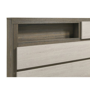 English Elm Annie Glam Queen Bed Glitter Stripe Upholstered Headboard Low Profile Black Frame B062S01808