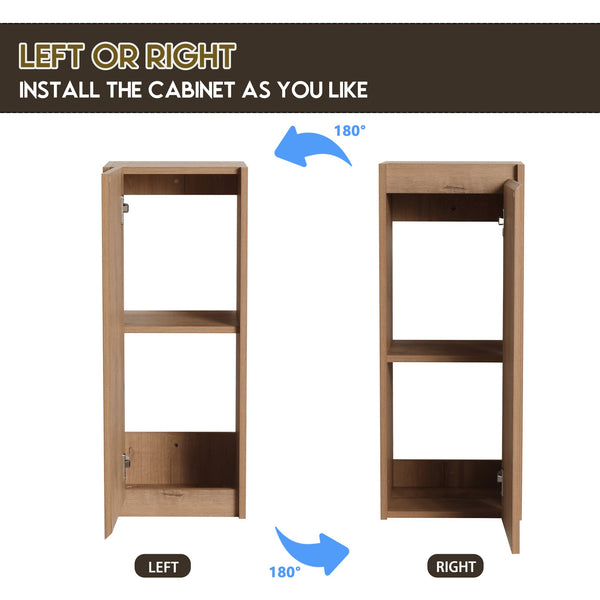 English Elm 48" Wall-Mounted Bathroom Vanity Set With Sink & Side Cabinet - Modern Storage Solution For Small Spaces W999S00235