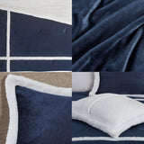 Woolrich Orlen Cottage/Country Plush to Sherpa Comforter Set WR10-3842 Navy