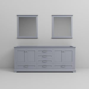 English Elm Dark Grey Double Bath Vanity With Mirrors - 80" Wide Storage Solution For Modern Bathrooms B2731S00543