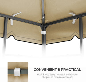 English Elm 10X10 Ft Outdoor Patio Gazebo Replacement Canopy - Durable Double-Tiered Tan Roof For Perfect Shade W419P198363
