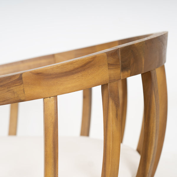 English Elm Christopher Knight Home® - Klismos Teak Dining Armchair Set of 2 — Ergonomic Curved Back, Solid Acacia Wood, Minimalist Elegance N775P250605T