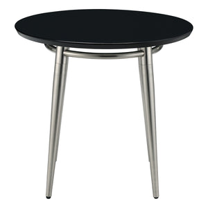 OSP Home Furnishings Brooklyn Round Top End Table Black/Brushed Nickel