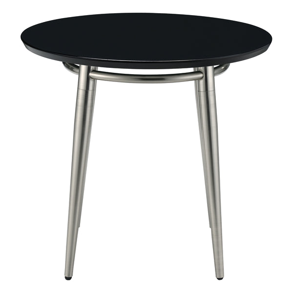 OSP Home Furnishings Brooklyn Round Top End Table Black/Brushed Nickel