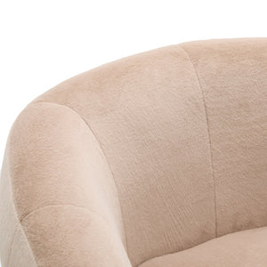 English Elm Plush Barrel Swivel Accent Chair Velvet Upholstered 360 Degree Base Living Room Blush Brown N776P403621W