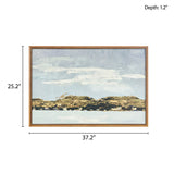 Martha Stewart Foggy Morning Traditional Abstract Landscape Framed Canvas Wall Art MT95C-0025 Multi