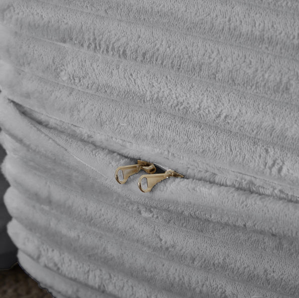 English Elm Modern Full Size Folding Sofa Bed with Plush Corduroy, 2 Pillows, 15" Foam Mattress, No Assembly Required LIGHT GREY W1885P347082