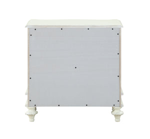 English Elm Dorothy Ivory Nightstand with 2 Soft-Close Drawers, Felt-Lined Top, Pine Wood Casegood, 40lb Limit B2726P327447